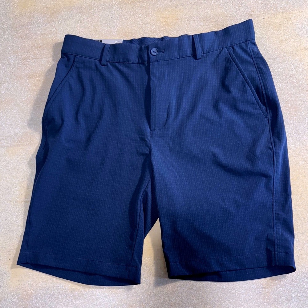 Greg Norman Mens 32 Navy Blue 4-Way Stretch Golf Shorts‎ 9 Inch Inseam NWT-2169